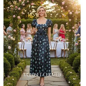 HVN Beverly Maxi Dress 0 Blue NWT